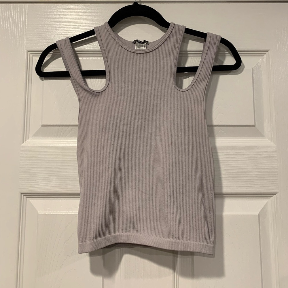 Zara Ribbed Cut Out Tank Top
